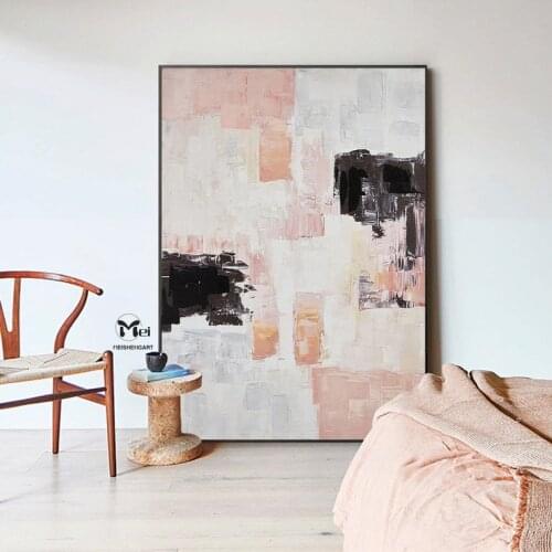 Modern Abstract Acrylic Painting Pink Abstract Painting on Canvas Art Extra Large Canvas Wall Art Pink Art Bedroom Wall Art