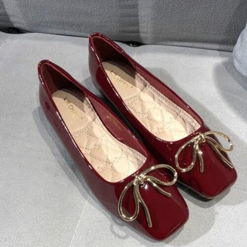 Women Red Dress Shoes Oxford Shoes Formal Work Footwear Black Flats Slip-on Retro Shoe Leather Women Shoes Wedding Loafers R3-69