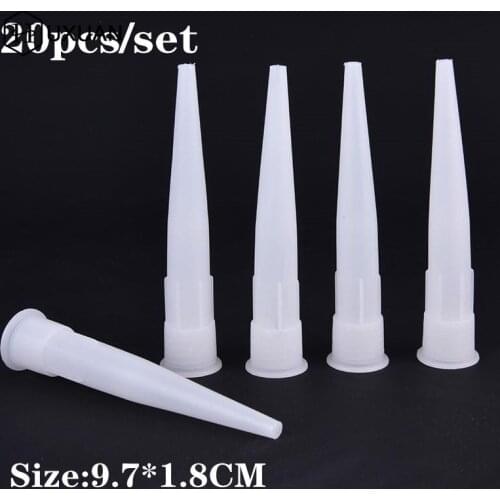 20pcs Universal Caulking Nozzle Glass Glue Tip Mouth Home Construction Tools