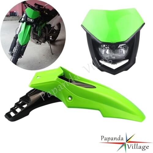 Off Road Dual Sport Motocross Headlight Front Fender for Kawasaki KX 100 KX250 KX300 KX85 KLX KLR 110 230 400 R L KXF XC