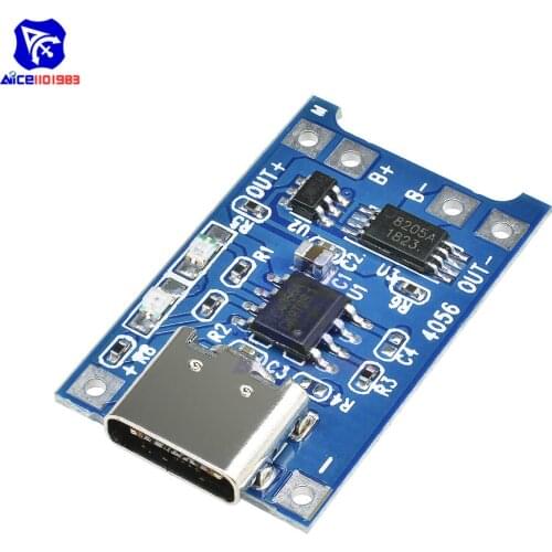 Diymore TC4056A Type-C USB 5V 1A 18650 Lithium-ion Battery Lithium Battery Charger Board Overcharge Discharge Protection Module