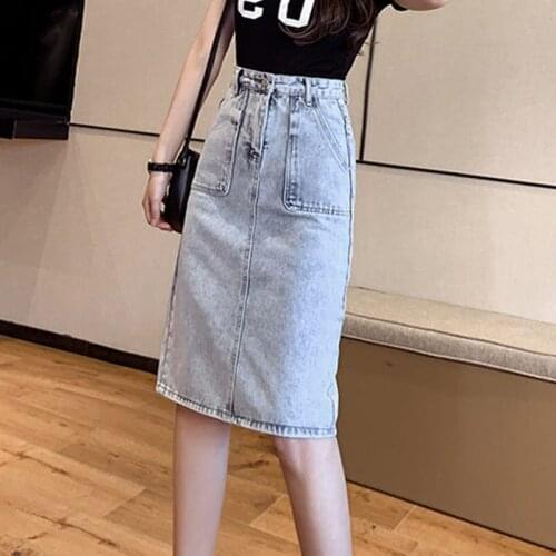 Womens Short Denim Skirts For Women Denim Skirt Female Plus Size Skirts Womens Bandage Jeans Skirt With High Waist Summer