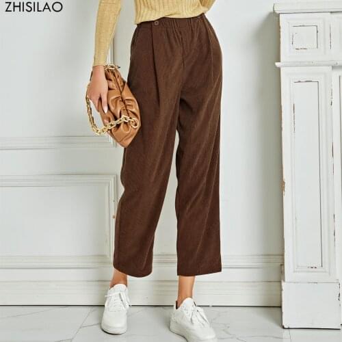 Женские вельветовые брюки Zhisilao China At AliExpress