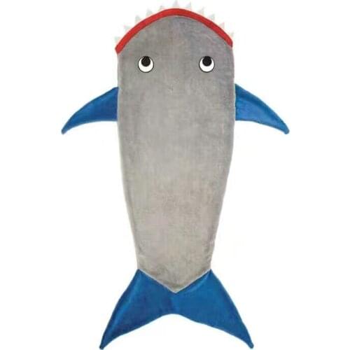 Winter Soft Fleece Shark Mermaid Tail Penguin Blanket Children Sleeping Mermaid Blanket Kids Sleep Sack napping blanket