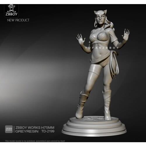 1/24 75mm Resin Figure Kits Catwoman model self-assembled TD-2199