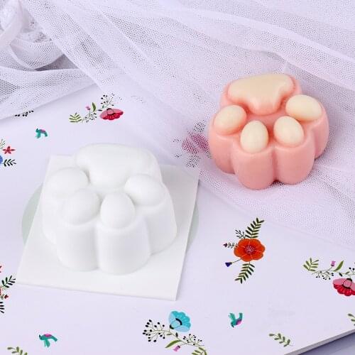 1pcs Lovely cat Paw Silicone Soap Mold for Massage Therapy Bar Soap Making Tools DIY Homemade Spa Soaps Mould Silicone Soap Form