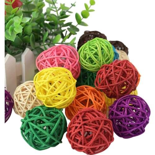 10Pcs 5cm Christmas Rattan Ball New Year Party Decoration Artificial Flowers Ball DIY Craft Supplies Xmas Tree Ornaments