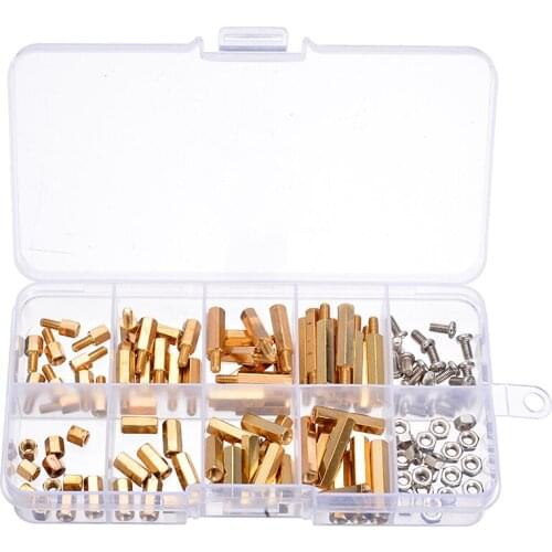 120Pcs M3 Male Female Spacer Brass Standoff Screw Nut Spacer PCB Board Spacer Hex Screw Nut Hardware Assortment For Screwdriver