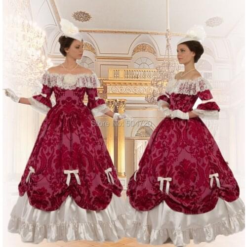 19 Century Retro Victorian Eras Regency Civil War Ball Gown Southern Belle Tartan Revolutionary Halloween dress HL-120
