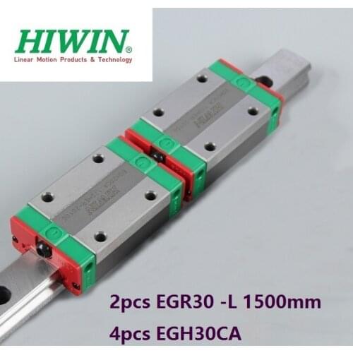 2pcs origial Hiwin rail EGR30 -L 1500mm linear guide + 4pcs EGH30CA carriage blocks for CNC router