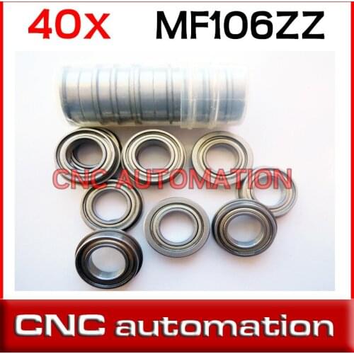 40pcs flanged bearing 6x10x3 mm MF106 MF106ZZ miniature flange deep groove ball bearings radial shaft