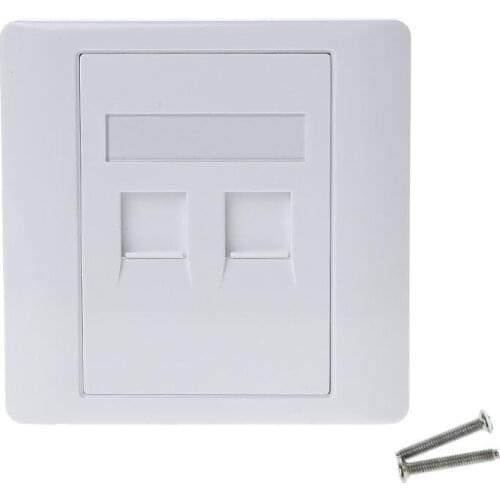 86 Type White Faceplate Wall Plate Socket Four Ports Network LAN Telephone Panel RJ45 Plug