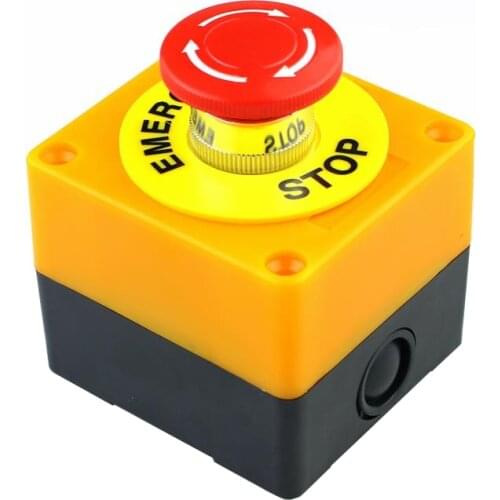 AC 660V 10A Plastic Shell Red Sign Emergency Stop Mushroom Push Button Switch LAY37-11ZS