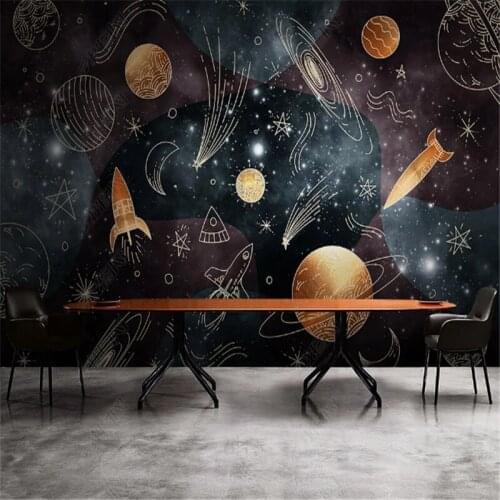 American Modern Starry Sky Planet 3d Wallpaper for Living Room Natural Illustration TV Background Mural Wall Papers Home Decor