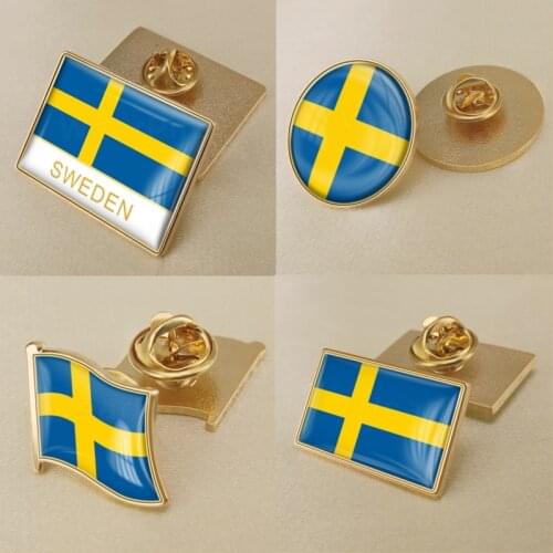 Coat of Arms of Sweden/Swedes/Swedishs Flag National Emblem Brooch/Badges/Lapel Pins