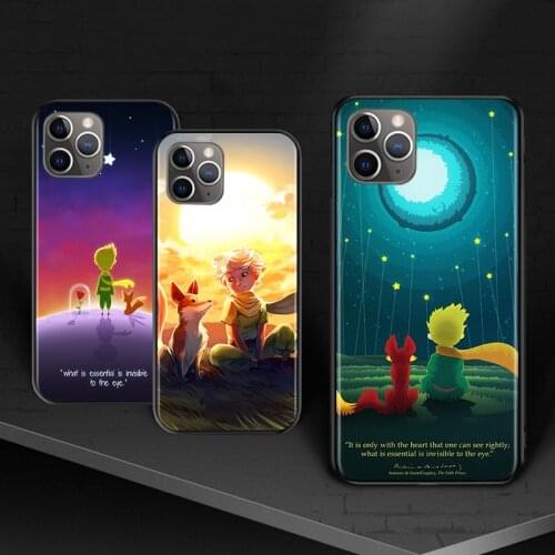 The Little Prince Fox For iPhone 12 11 XS Pro Max Mini XR X 8 7 6 6S Plus 5 SE 2020 Black Cover Phone Case
