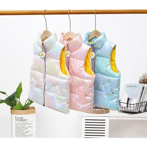 Childrens Thick Down Vest 2020 Autumn and Winter New Colorful Fashion Vest Baby Boys and Girls Winter Down Jacket Waistcoat Top