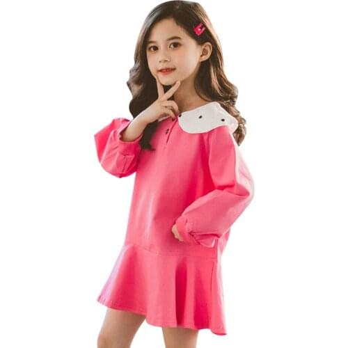 Girls Dress Dot Pattern Girls Party Dress Patchwork Dress Kids Spring Autumn Girl Costume 6 8 10 12 14