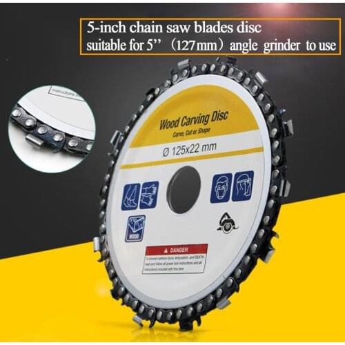 5 inch 125x22mm grinder disc , 14 tooth fine abrasive 145mm-width cut chain saw blades tool for angle cutting, wood carving