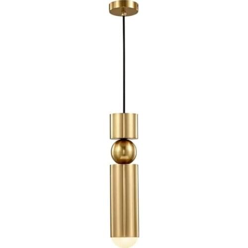 E27 LED Pendant Light Bedside Gold Tube Hanging Lamp Bar Counter Kitchen Island Adjustable Suspension Lighting Fixtures