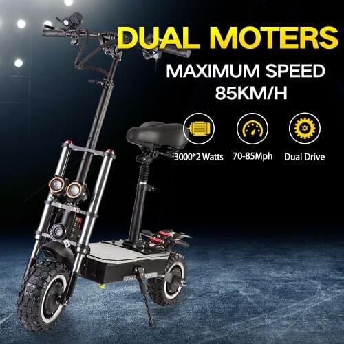 Electric Scooter Adult, 5600W Moter Fast Foldable Eletrick Scooters With Seats, big wheels, Max Speed to 85km/h, LCD Display