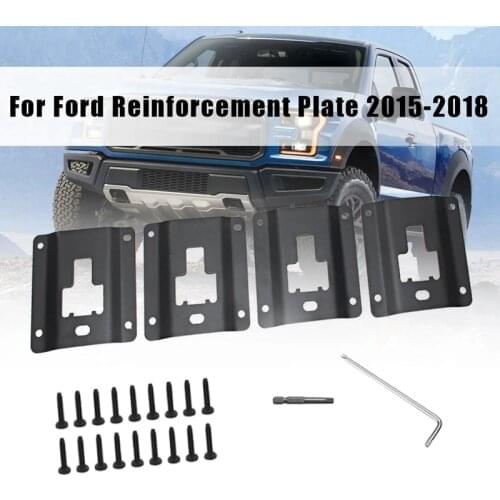 NEW-4Pcs Truck Bed Tie Down Panel Bracket Plate Rear Cargo Load Hook Reinforcement Panel for Ford F150 F250 F350 Raptor