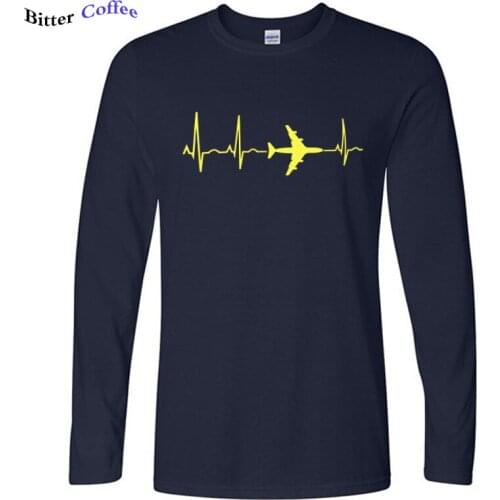 New Plane T shirt Aviation Tank Cardiogram Space Enthusiasts Tops Cotton Comfortable Leisure Tee Gift Casual Autumn T-shirt
