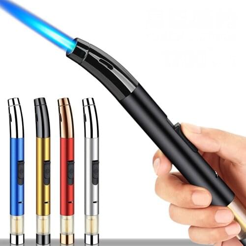 Candle BBQ Kitchen Cooking Jewelry Welding Gas Lighter Butane Torch Turbo Lighter Cigar Smoking Metal Cigarette Lighters