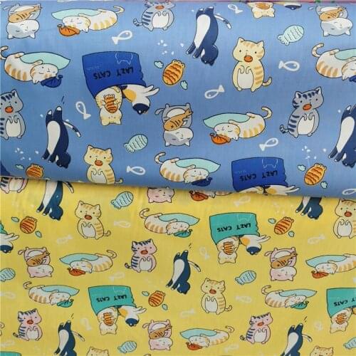 Cartoon Pet Cotton Twill Fabric Cotton Quilting Fabric For DIY Sewing Bed Sheet Dress making cotton fabric