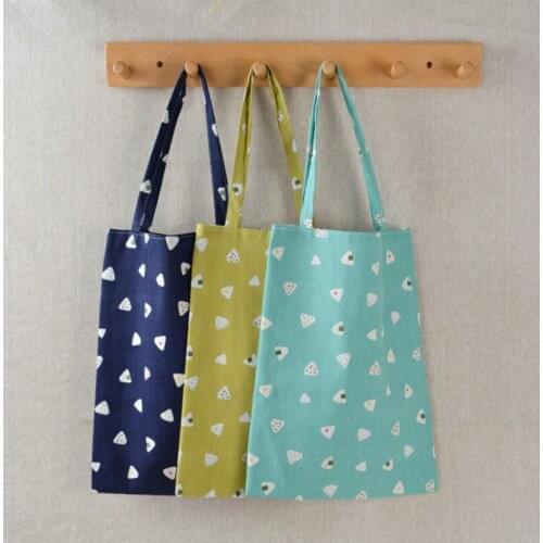 Cute Print Cotton Linen Large Capacity Tote shopping Bag Beach Travel Casual Handbag
