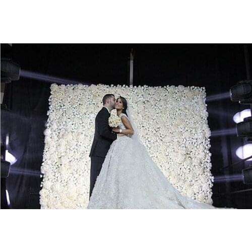 10pcs/lot Artificial Milk White silk rose and peony flower wall wedding background decoration road lead Home Decor Free Shipping