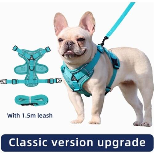 Classic Version Upgrade Harness Adjustable Buckle Pet Vest Harness Matching 1.5Meter Leash A Set Pet Dog Cats Leashe Harness