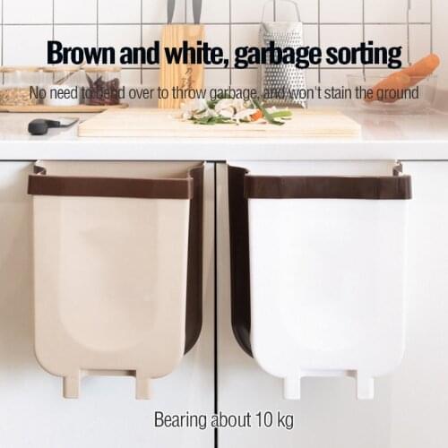 Kitchen Folding Waste Bins Garbage Bin Bathroom Foldable Car Door Wall Mounted Trashcan Toilet Waste Storage Bucket