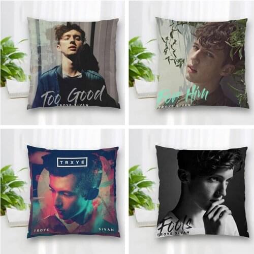 Custom Square Pillowcase Troye Sivan Soft Pillow Cover Zippered More Size Two Sides DIY gift Pillowcase 35x35cm 60x60cm