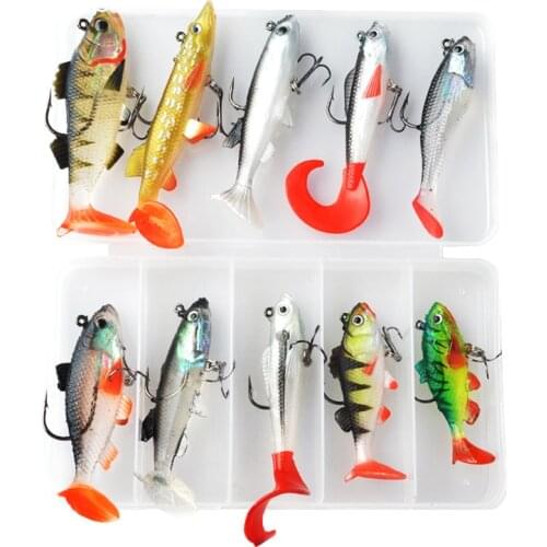 TOMA Soft Lure Kit set 18g 14g 13g 9g 8g Wobblers Artificial Bait Silicone Fishing Lures Sea Bass Carp Fishing Lead Fish Jig