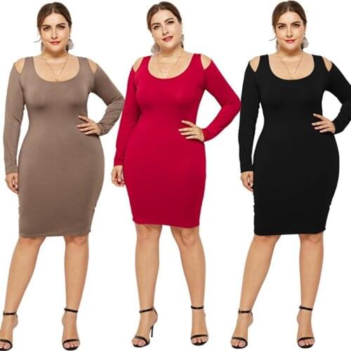 New women clothing elastic dresses knitted european women dresses long sleeve L-3xl size party-dress o-neck dresses 5378