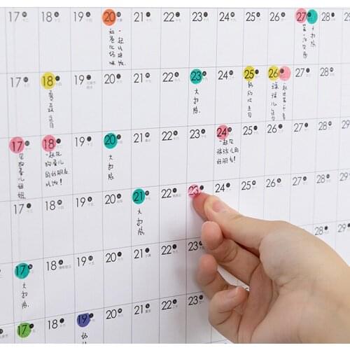 New 2021 Block Year Planner Daily Plan Paper Wall Calendar with 2 Sheet EVA Mark Stickers Agenda Home School Office Supplie