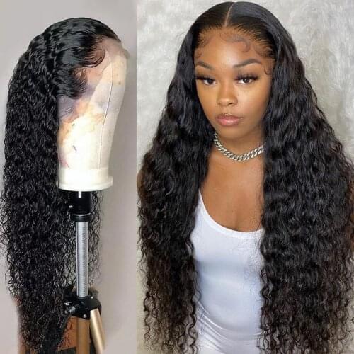 ASHLYN WIG Deep Wave T Part Lace Wig Human Hair Wigs Brazilian Remy Hair 150% Density Part Lace Human Hair Wigs For Women