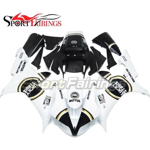 Full Fairings For Yamaha YZF 1000 R1 Year 02 03 2002 2003 Plastics ABS Fairing Kit Motorcycle Covers Lucky Strike White New