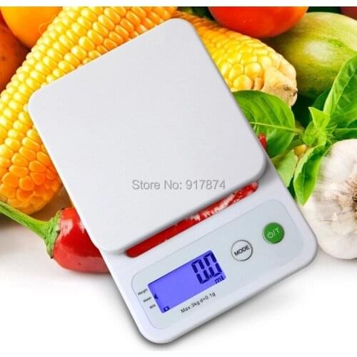 5kg/ 1g 5000g Digital Electronic Kitchen Scale Weighing Balance with Clock Countdown Alarm Function Silver Free shipping