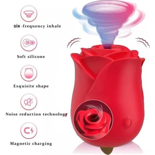 Rose Style Clitoral Tongue Licking Vibrator blowhob Nipple Sucking Pump Clitoral Stimulator Powerful Erotic Sex Toys For Women