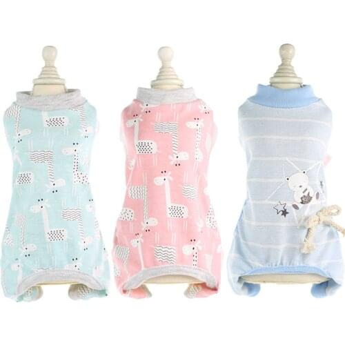 Pink Cotton Small Dog Pajamas Cute Giraffe Print Pet Clothes For Dog Puppy Jumpsuit Costume Dogs Pets Clothing Outfit Pijama XXL