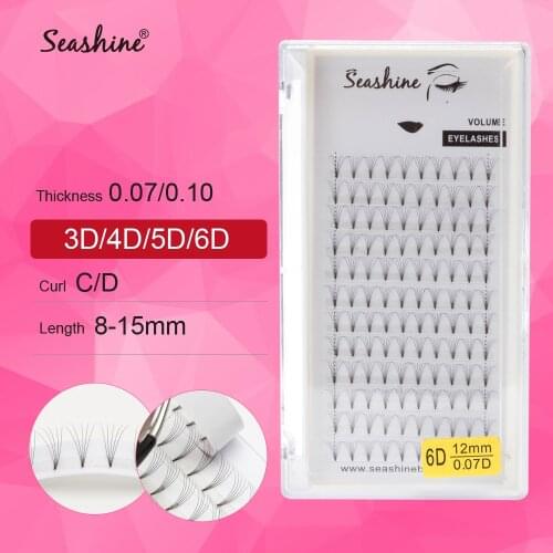 Seashine Rootless Premade Fans 3D4D5D6D Pre fanned Volume Lashes Eyelash Extension Premade Volume Fans Lashes