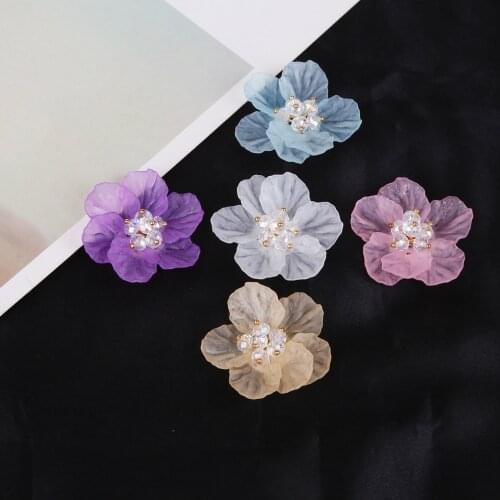 1Pc 4cm Flowers Charms With Acrylic Beads Handmade For Bracelet Necklace Jewelry Making DIY Earring Findings