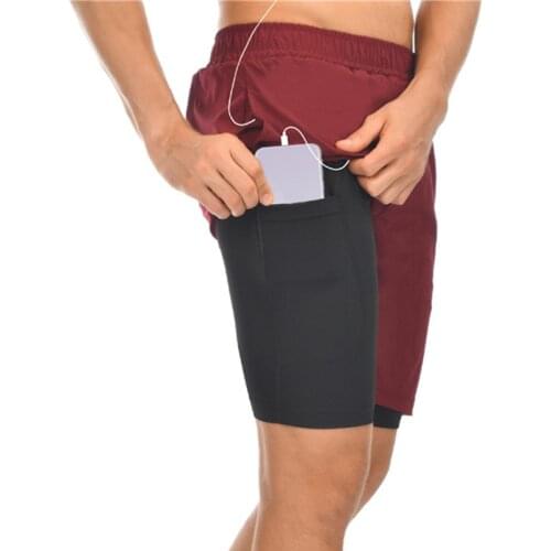 New Summer 2020 Running Shorts Men 2 in 1 Sports jogging Fitness Shorts Mens Gym Training Quick-Drying Sports Shorts Male Short
