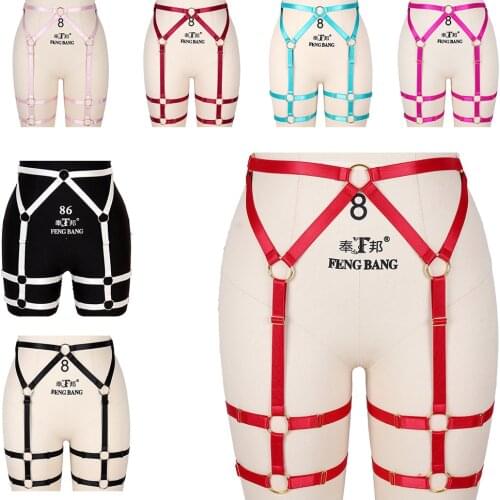 Sexy Club Womens Gothic Lingerie Cosplay Bondage Belt Prom Cage Bra Belt Womens Black Red Corset Bra