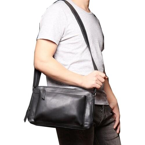 Genuine leather men shoulder bag for ipad mens briefcase crossbody bag real leather bolsos man messenger bags male bolso hombre