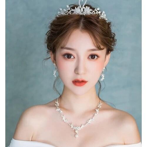 Cake Crown European and American Fashion Swan Play Beads Bridal Crown Wedding Ornament Birthday Party Headdress Wholesale