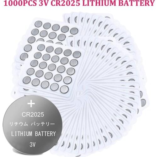 1000pcs cr2025 ECR2025 Button Cell Batteries 3V Coin Lithium Battery game digital camera camcorder BR2025 DL2025 CR 2025