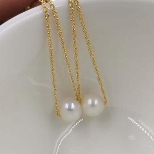 14k gold filled 8.5-9mm round FW pearl dangle earring